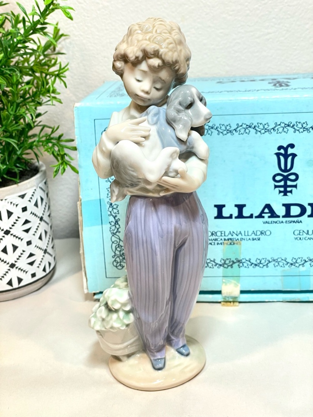 1989 Lladró Collector’s Society “My Buddy” Figurine | Boy w Dog | Original Box!